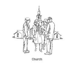 着色页: 教会 (建筑和建筑) #64296 - 免费可打印着色页
