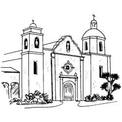 着色页: 教会 (建筑和建筑) #64309 - 免费可打印着色页