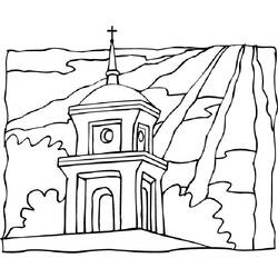 着色页: 教会 (建筑和建筑) #64325 - 免费可打印着色页