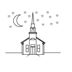 着色页: 教会 (建筑和建筑) #64329 - 免费可打印着色页