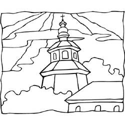 着色页: 教会 (建筑和建筑) #64335 - 免费可打印着色页