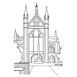 着色页: 教会 (建筑和建筑) #64348 - 免费可打印着色页