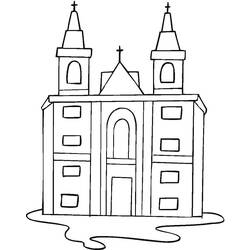 着色页: 教会 (建筑和建筑) #64351 - 免费可打印着色页