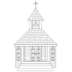 着色页: 教会 (建筑和建筑) #64373 - 免费可打印着色页
