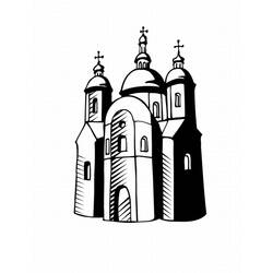 着色页: 教会 (建筑和建筑) #64417 - 免费可打印着色页