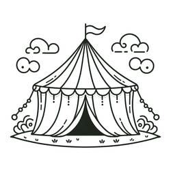 着色页: 马戏团帐篷 (建筑和建筑学) #219451 - 免费可打印着色页