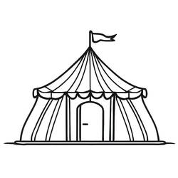 着色页: 马戏团帐篷 (建筑和建筑学) #219456 - 免费可打印着色页