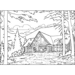 着色页: 木屋 (建筑和建筑) #169883 - 免费可打印着色页