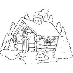 着色页: 木屋 (建筑和建筑) #169885 - 免费可打印着色页