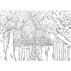 着色页: 木屋 (建筑和建筑) #169903 - 免费可打印着色页