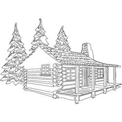着色页: 木屋 (建筑和建筑) #169904 - 免费可打印着色页