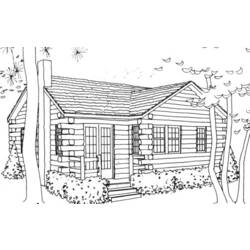 着色页: 木屋 (建筑和建筑) #169913 - 免费可打印着色页