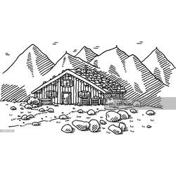 着色页: 木屋 (建筑和建筑) #169921 - 免费可打印着色页