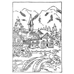 着色页: 木屋 (建筑和建筑) #169937 - 免费可打印着色页
