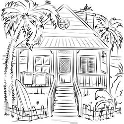 着色页: 木屋 (建筑和建筑) #169941 - 免费可打印着色页