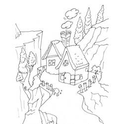 着色页: 木屋 (建筑和建筑) #169944 - 免费可打印着色页
