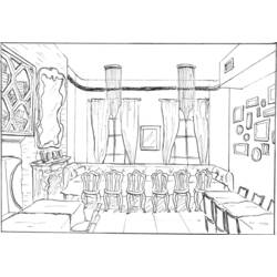 着色页: 餐厅 (建筑和建筑学) #66289 - 免费可打印着色页