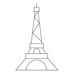 着色页: 埃菲尔铁塔 (建筑和建筑学) #178842 - 免费可打印着色页