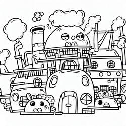着色页: 工厂 (建筑和建筑学) #185543 - 免费可打印着色页