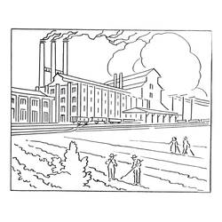 着色页: 工厂 (建筑和建筑学) #185547 - 免费可打印着色页