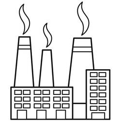 着色页: 工厂 (建筑和建筑学) #185553 - 免费可打印着色页
