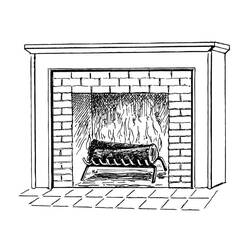 着色页: 壁炉 (建筑和建筑学) #217159 - 免费可打印着色页