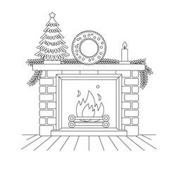 着色页: 壁炉 (建筑和建筑学) #217182 - 免费可打印着色页