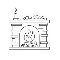 着色页: 壁炉 (建筑和建筑学) #217184 - 免费可打印着色页