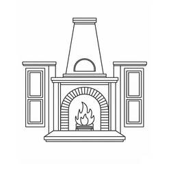 着色页: 壁炉 (建筑和建筑学) #217186 - 免费可打印着色页