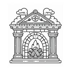 着色页: 壁炉 (建筑和建筑学) #217187 - 免费可打印着色页