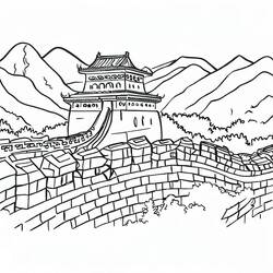 着色页: 长城 (建筑和建筑学) #190399 - 免费可打印着色页