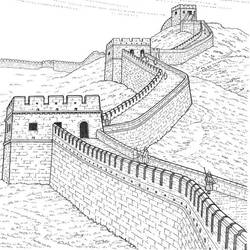 着色页: 长城 - 免费可打印着色页
