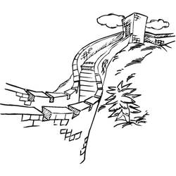 着色页: 长城 (建筑和建筑学) #190405 - 免费可打印着色页
