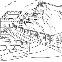 着色页: 长城 (建筑和建筑学) #190415 - 免费可打印着色页