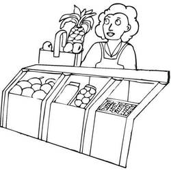 着色页: 杂货店 - 免费可打印着色页