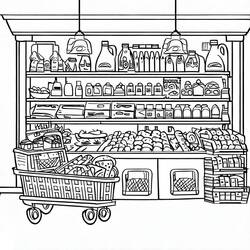着色页: 杂货店 (建筑和建筑学) #192120 - 免费可打印着色页