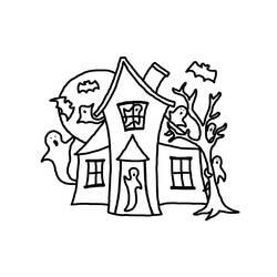 着色页: 鬼屋 (建筑和建筑学) #198047 - 免费可打印着色页