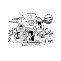着色页: 鬼屋 (建筑和建筑学) #198060 - 免费可打印着色页
