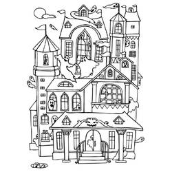着色页: 鬼屋 (建筑和建筑学) #198061 - 免费可打印着色页