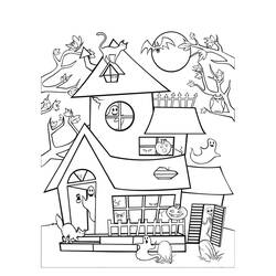 着色页: 鬼屋 (建筑和建筑学) #198076 - 免费可打印着色页