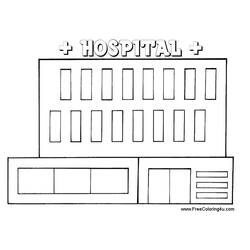 着色页: 医院 (建筑和建筑) #61976 - 免费可打印着色页