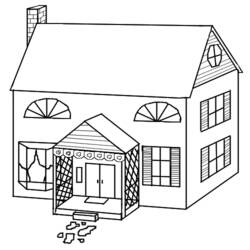 着色页: 房子 (建筑和建筑) #64657 - 免费可打印着色页