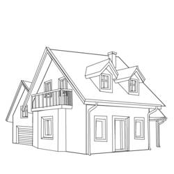 着色页: 房子 (建筑和建筑) #64695 - 免费可打印着色页