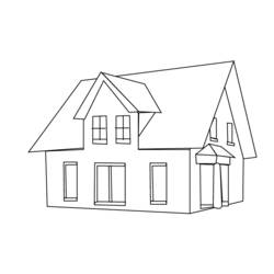 着色页: 房子 (建筑和建筑) #64738 - 免费可打印着色页