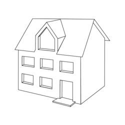 着色页: 房子 (建筑和建筑) #64747 - 免费可打印着色页