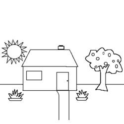 着色页: 房子 (建筑和建筑) #64812 - 免费可打印着色页