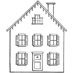 着色页: 房子 (建筑和建筑) #66458 - 免费可打印着色页