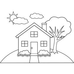着色页: 房子 (建筑和建筑) #66482 - 免费可打印着色页
