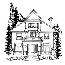 着色页: 房子 (建筑和建筑) #66509 - 免费可打印着色页