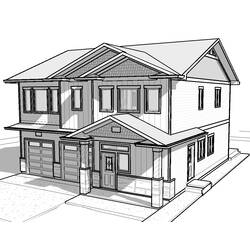 着色页: 房子 (建筑和建筑) #66531 - 免费可打印着色页